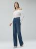 Ropa nueva de otoño para mujer Pantalones vaqueros Lycra elástico universal simples de pierna ancha lujo ligero cintura alta Pantalones vaqueros de campana