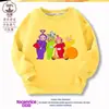 Moletom Teletubbies para meninos e meninas, nova camiseta básica de gola redonda infantil para primavera e outono de 2026, roupa da moda para crianças mais velhas