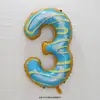 Balões de Número em Formato de Rosca Estilo Americano, Balões de Sorvete, Balões de Doces para Aniversário de Bebê, Decoração de Atmosfera