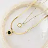 Nova Promoção Especial Aço Titânio Alta Qualidade Conserva Cor Acessível Luxo Colar Anel Feminino Zircônia Simples Versátil Joia