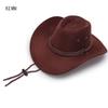 Verão Novo Chapéu de Cowboy Chapéu de Sol Chapéu de Praia Masculino Aba Larga Proteção Solar Chapéu de Cowboy Ocidental de Couro Sintético Chapéu Masculino Chapéu de Sol