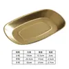 Prato Oval Retrô de Aço Inoxidável Estilo Coreano Bandeja de Prato para Churrasco Comercial Prato para Frutas Bolo Prato de Jantar Prato de Osso