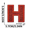Suministro transfronterizo de parches bordados de letras y números en inglés color rojo brillante con adhesivo termofusible para decoración de ropa y sombreros