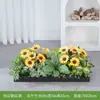 Flores Artificiales Paisajismo Girasol Flores Artificiales Valla Plantas Verdes Maceta Canaleta para Flores Separador de Girasol Decoración de Esquina Flores de Borde de Camino