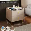 Mesa de Cabeceira Simples e Confortável Estilo Casa Tampo em Rocha Estilo Celebridade da Internet Moderna Luxo Leve Italiano Multifuncional Armário de Cabeceira Inteligente