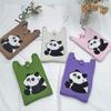 2024 Bolsa de Mão Mini de Tricô Guofeng Panda Bolsa de Celular Fashion Guofeng Bolsa de Ombro Bolsa Casual Versátil