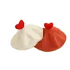 Boina de Punto de Color Puro para Bebé Ins Coreana Primavera y Otoño Sombrero de Pintor con Corazón Moda Sombrero de Lana para Niña Bebé Invierno