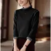 Camisa Base Diária para Deslocamento para Mulheres, Manga Longa 2025 Nova Versátil Emagrecedora Casual, Roupa Íntima Versátil Quente para Primavera e Outono