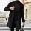 2026 Versión Engrosada Abrigo de Lana de Manga Larga Estilo Británico para Hombre, Chaqueta de Lana Otoño e Invierno, Traje de Moda