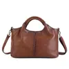 Bolsa de Mano Grande de Cuero Genuino de Vaca Suave Vintage de Alta Rotación en Amazon Transfronterizo Europeo y Americano Bolso de Mano de Piel de Vaca de Primera Capa para Mujer