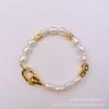 Pulsera Barroca Irregular de Perla de Agua Dulce Natural para Mujer Pulsera Francesa Retro Niche Lujo Accesible de Alta Gama Estilo Antiguo