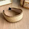 Diadema Bohemia de Paja Calada, Diadema de Verano de Ala Ancha Alta, Pinza para el Cabello Tejida Estilo Vacaciones, Disponible para Compra Mixta por Lote
