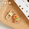 Chaveiro de Resina de Capivara Fofo Desenho Animado Estudante do Ensino Fundamental DIY Pequeno Presente Acessório Chaveiro Pingente de Bolsa