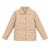 Al por Mayor en Stock Chaqueta Ligera de Algodón para Mujer Otoño/Invierno Solapa Pequeña Puntada de Calabaza Bolsillos Horizontales Chaqueta de Algodón para Viajes Ropa de Abrigo