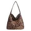 Bolso Tote Maillard Estampado Leopardo para Viajes Diarios Mujer 2025 Invierno Nueva Moda Más Fácil de Combinar Gran Capacidad Bolso de Hombro/Axila