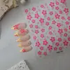 Calcomanías para uñas de flor de cinco pétalos estilo japonés, diseño de lunares de flor de cerezo rojo rosa, nuevo producto transfronterizo, decoraciones de uñas al por mayor