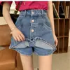 Saia Jeans Vintage Feminina Verão 2023 Cintura Alta Fenda no Quadril Saia Calça Anti-desfiamento Versátil Slim Fit Feminina