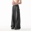 Pantalones Casuales de Pierna Ancha Desconstruidos Lavados 2024 para Hombres y Mujeres Pantalones Rectos Sueltos Americanos Cómodos
