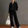 Outono 2026 Novo Cruzamento Europeu e Americano Roupas Femininas Casuais Estilo Preguiçoso Cor Sólida Conjunto Versátil para o Dia a Dia