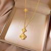 Colar de trevo de quatro folhas de luxo leve cobre banhado a ouro conjunto de clavícula de três flores corrente nicho acessórios personalizados joias femininas de alta qualidade