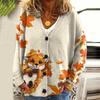 En stock, cárdigan de mujer con estampado 3D, tacto suave, suéter informal, capa, abrigo, suéter de punto, moda de comercio exterior