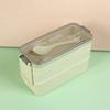 Lonchera de tres capas de paja de trigo de estilo japonés, lonchera portátil para horno microondas, lonchera de plástico PP con compartimento de doble capa