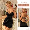 Falda corta satinada perlada con volantes para mujer, Nuevo producto de verano, Camisón ajustador de cintura con transparencias y copas, Sexy camisón de tirantes