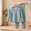 Pijama de inverno infantil, roupa íntima quente para meninos, roupa íntima térmica de lã e seda para meninas, camadas de base para outono e inverno, e um conjunto para crianças mais velhas e adolescentes