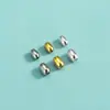 Mini Cuentas de Oliva Plata de Ley S925 Cuentas de Mijo Separador Pulsera de Cristal Pulsera de Perlas Cuentas Sueltas Grano de Arroz Accesorios de Bricolaje