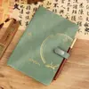 Cuaderno Estilo Antiguo Engrosado Simple Estilo Chino Bloc de Notas Negocio Retro Hebilla Magnética Libro de Registro Diario Encuadernado en Espiral