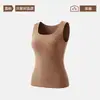 Ropa interior térmica para mujer hecha de lana merina, cachemir, seda, con forro polar añadido, prenda interior engrosada, camisola, chaleco de nuevo estilo, top de capa base sin costuras de invierno