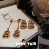 Pendientes de Calabaza con Hilo Antiguo Estilo Chino Nuevo Traje de Calabaza Dibujo de Alambre Exquisita Combinación de Anillo Folu