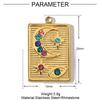 Colgante de acero de titanio con forma de ojo geométrico europeo y americano, colgante de acero inoxidable con forma de luna de amor para mujer, colgante de collar con forma de palma de elefante