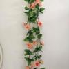 Rattan de Rosa Simulada de 9 Cabeças, Decoração de Bloqueio de Teto de Planta Simulada, Vinha de Flor Falsa de Plástico Envolvendo Transfronteiriço