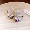 Pendientes de Botón de Flor de Esmalte Plateado Incrustados con Pedrería de Venta Caliente Europeos y Americanos Moda Versátil para el Trabajo Pendientes con Sentido de Diseño Accesorios de Pendientes de Nicho para Mujeres