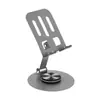 Suporte de mesa plano de metal, dobrável, adequado para iPad e telefones tablet, suporte de apoio ajustável em altura, dissipador de calor e rotativo