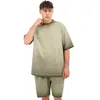 Camiseta extragrande de algodón puro de peso pesado, dos tonos degradado, lavado desgastado, estilo callejero europeo y americano, transfronterizo, 230g
