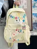 Mochila linda de estilo coreano con temática de bosque y grafitis, bolsa escolar de gran capacidad para estudiantes de secundaria y preparatoria, mochila de moda estilo Harajuku para el campus