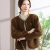 Cardigan Curto de Primavera e Outono para Mães, Casaco Top Estilo Mulheres de Meia-Idade, Jaqueta Fina Casual Elegante para Meia-Idade e Idosas