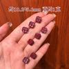 Arena Púrpura Dorada Natural de Alto Contenido Trébol de Cuatro Hojas Símbolo de la Fortuna Disco Redondo Pequeño Cuentas Sueltas Pulsera de Arena Bermellón DIY Accesorios de Joyería
