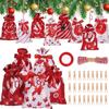 Nuevo Navideño Transfronterizo Bolsa Colgante de Dulces para Niños Decoración Navideña Bolsa Calendario de Adviento Bolsa de Lino de Cuenta Regresiva