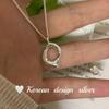 Corea del Sur diseño nicho industria pesada joyería de plata de alta calidad collar para mujer plata esterlina S925 textura irregular colgante hueco