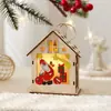 Luzes de Fio LED de Casa de Madeira Transfronteiriça, Atmosfera de Natal de Casa de Madeira, Boneco de Neve, Papai Noel, Decorações de Natal