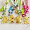 Colgante de Gato Doraemon de Oro Puro 999, Cadena para Teléfono de Doraemon, Shin-Chan el Chico del Crayón, Llavero de Oso de Fresa, Regalo Llavero