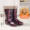 Sapatos Aquáticos, Galochas, Galochas de Cano Alto para Adultas, Botas Aquáticas, Forradas com Lã, Quentes, Modernas, Antiderrapantes, Sapatos de Trabalho Impermeáveis, Botas Longas com Algodão Adicional