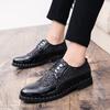 Zapatos Brillantes de Primavera y Otoño para Hombre 2025, Zapatos de Moda de Cuero para Hombre de Negocios, Zapatos Brogue de Cuero con Lentejuelas