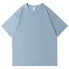 Camiseta de Algodón Puro 200g Hombro Caído Cuello Redondo Manga Corta Verano Nuevo Estilo Directo de Fábrica 39 Colores Unisex Holgada Color Sólido Venta al por Mayor