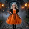 Comercio exterior COS Halloween nueva colección, Vestido de fiesta oscuro de Halloween, Vestido de noche negro y naranja, Vestido de bruja para fiesta