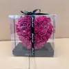 Día de San Valentín Venta Caliente Transfronteriza Adorno en Forma de Corazón de Flor de Espuma Flor de Rosa Corazón de Flor de Rosa Artificial Caja de Regalo de PVC