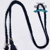 Cinturón casual de poliéster HD130 con borlas, cuerda de cintura decorativa fresca y pequeña, joyería de estilo étnico, cinturón tejido